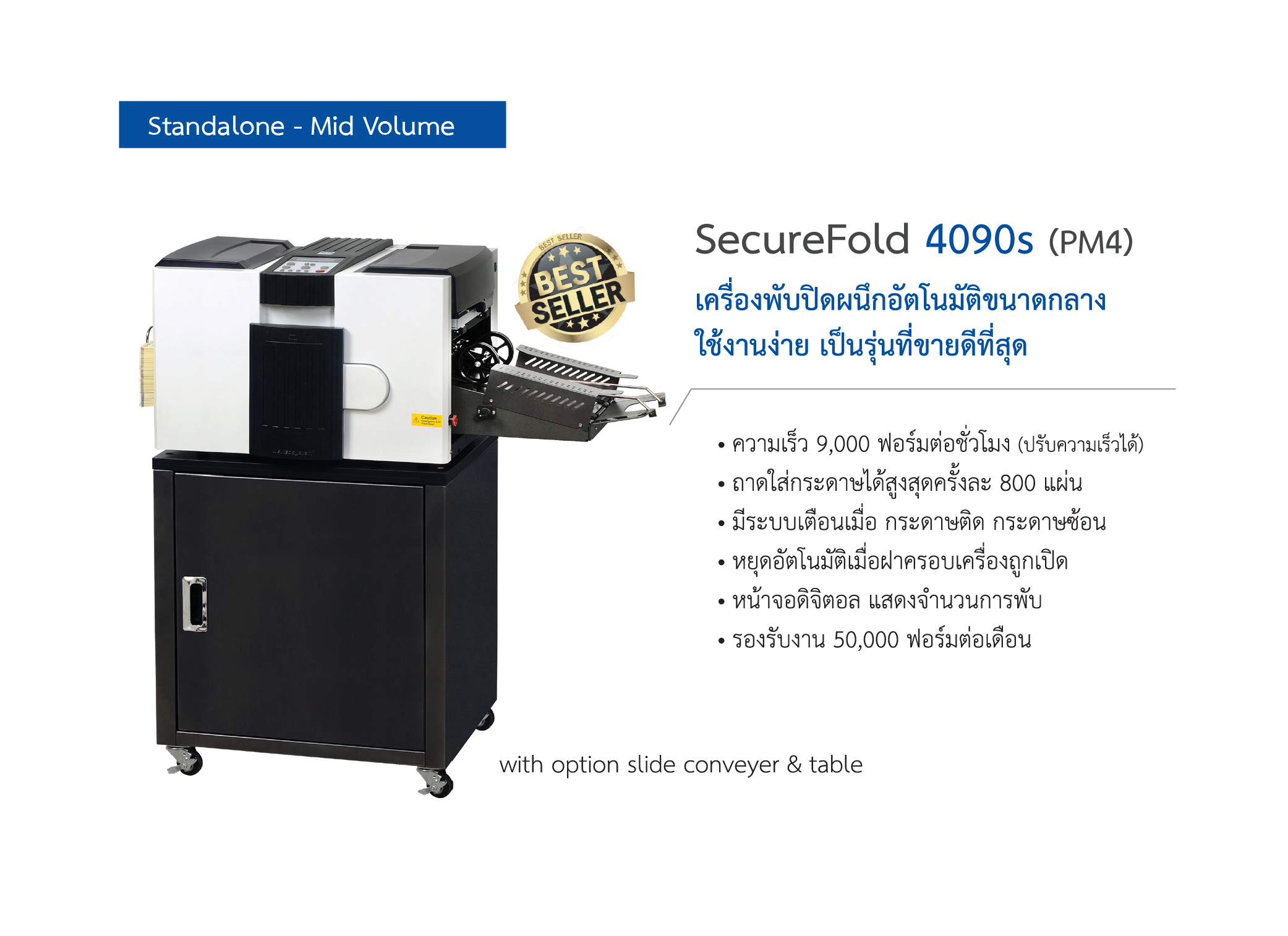 เครื่องพับปิดผนึกอัตโนมัติ SecureFold 4090s PM-03 เครื่องพับปิดผนึกอัตโนมัติ Welltec รุ่น SecureFold 4090s (PM4)