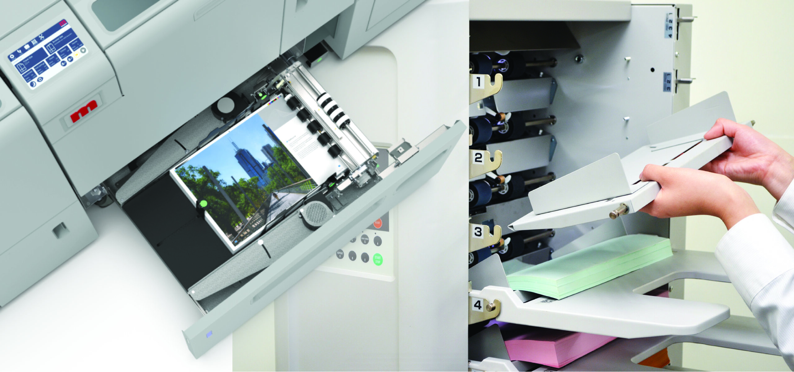 เครื่องเรียงกระดาษและพับเย็บมุงหลังคา Booklet Maker & Collator