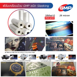 ฟิล์มเคลือบม้วน GMP ชนิด Sleeking สำหรับงานพิมพ์